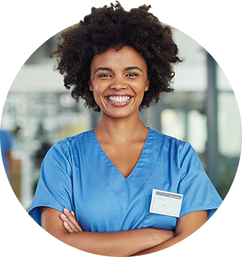 Nurse smiling with arms crossed